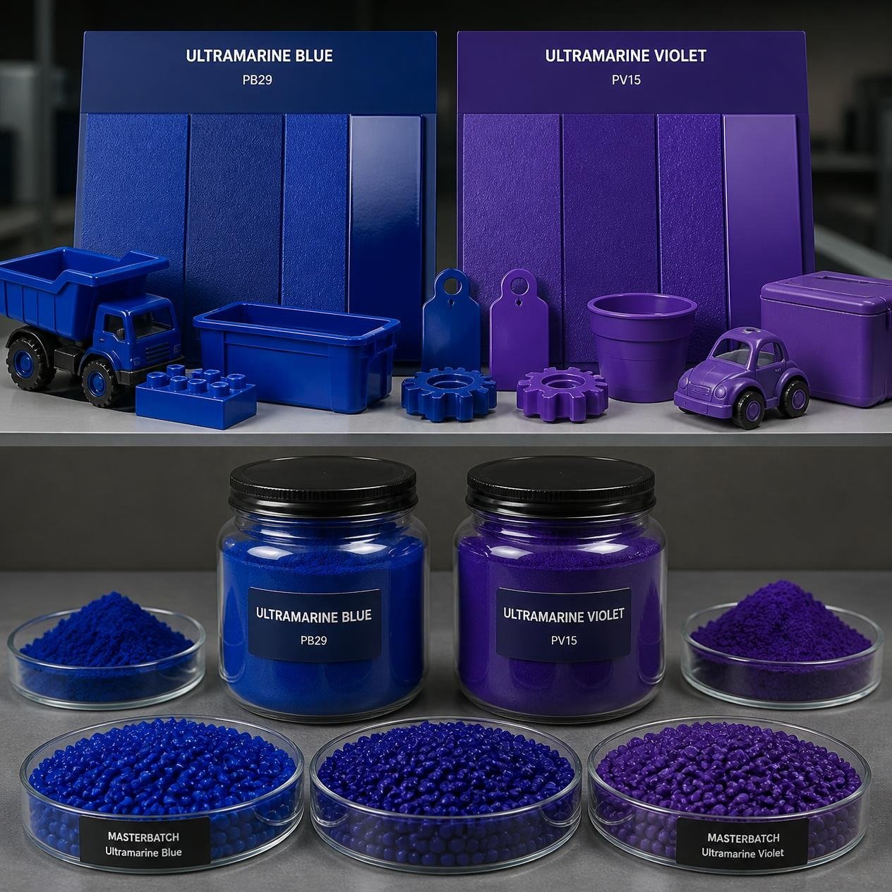 Ultramarine Blue Pigment Blue 29 finished product samples